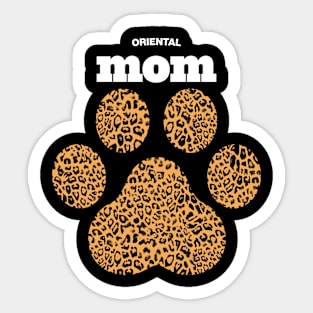 Haute Leopard Oriental Mom Cat Paw With Rich Leopard Print Sticker